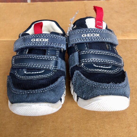 Geox Respira Toddler Breathable Sneakers EU 20 / US 4.5 Navy Red Detail - Picture 2 of 10